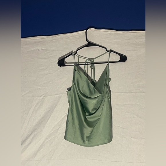 Mustard Seed Sage Green Silk Slip Tank - Picture 3 of 7